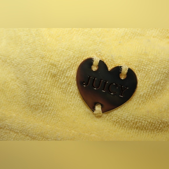 Juicy Couture One Piece Yellow Romper White Lace Trim Baby Girl Terry Cloth - Picture 2 of 4